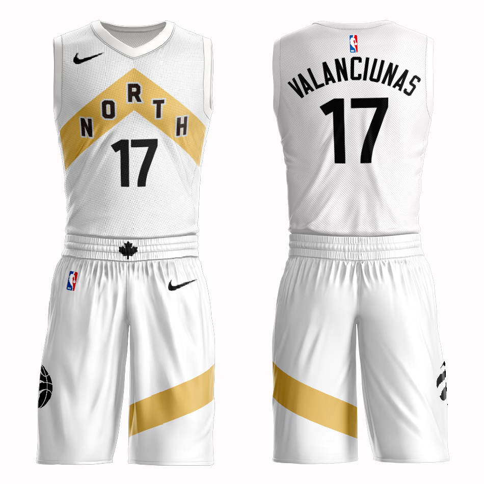 Customized 2019 Men Toronto Raptors #17 Valanciunas white NBA Nike jersey->new york islanders->NHL Jersey